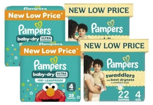 4 Pampers Diaper Packs