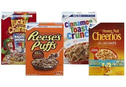 4 General Mills Cereal Boxes