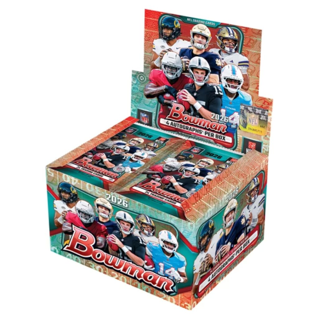 2026 Bowman Football hobby jumbo box, 4 autographs per box