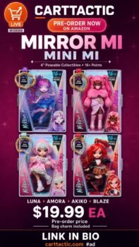 CartTactic Mirror Mi Mini Mi pre-order on Amazon — Luna, Amora, Akiko and Blaze, $19.99 each