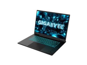 GIGABYTE Gaming A16 Pro angled side view showing slim chassis