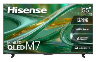 Hisense 55" Class M7 MiniLED Hi-QLED 4K UHD Smart Roku TV (2026) front view