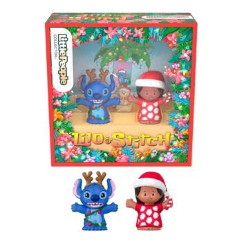 Little People Collector Disney Lilo & Stitch Holiday Special Edition set in its beachy Christmas window box