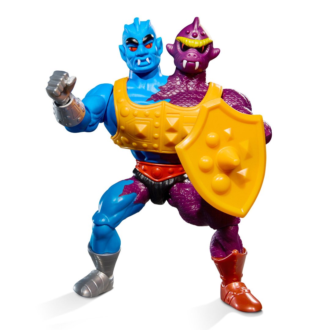 MOTU Origins Two-Bad figure holding yellow shield accessory