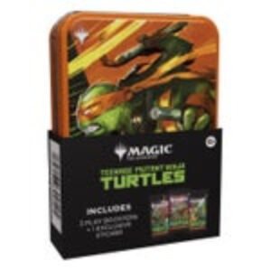 Magic: The Gathering TMNT Michelangelo tin (orange) with 3 Play Boosters and 1 exclusive sticker