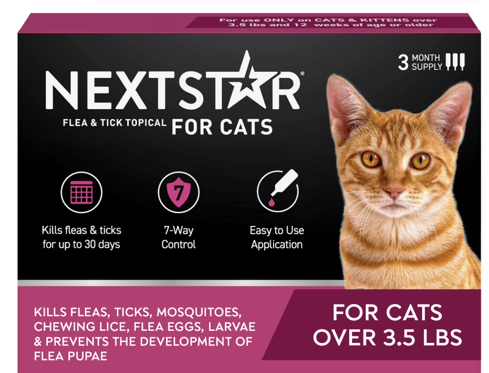 NEXTSTAR Flea & Tick Topical for Cats — 3-Month Supply box