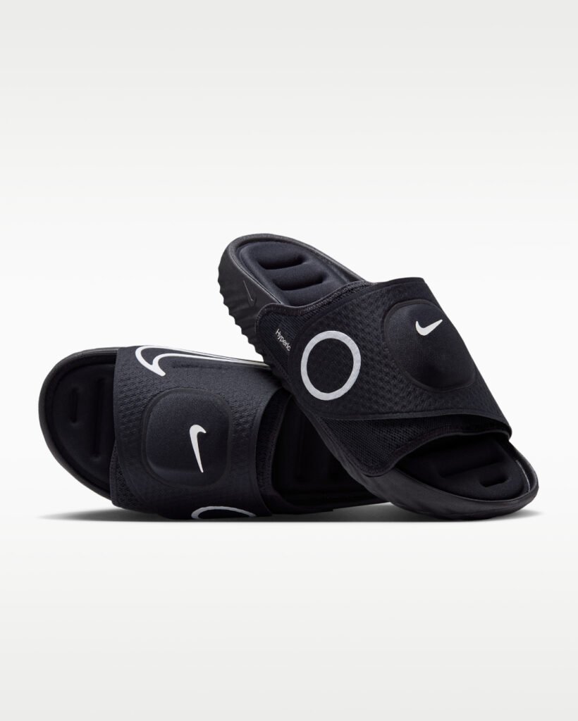 Nike x Hyperice Air Zoom Hyperslide in Black, full pair product shot