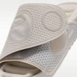 Nike x Hyperice Air Zoom Hyperslide Orewood Brown strap mesh close-up