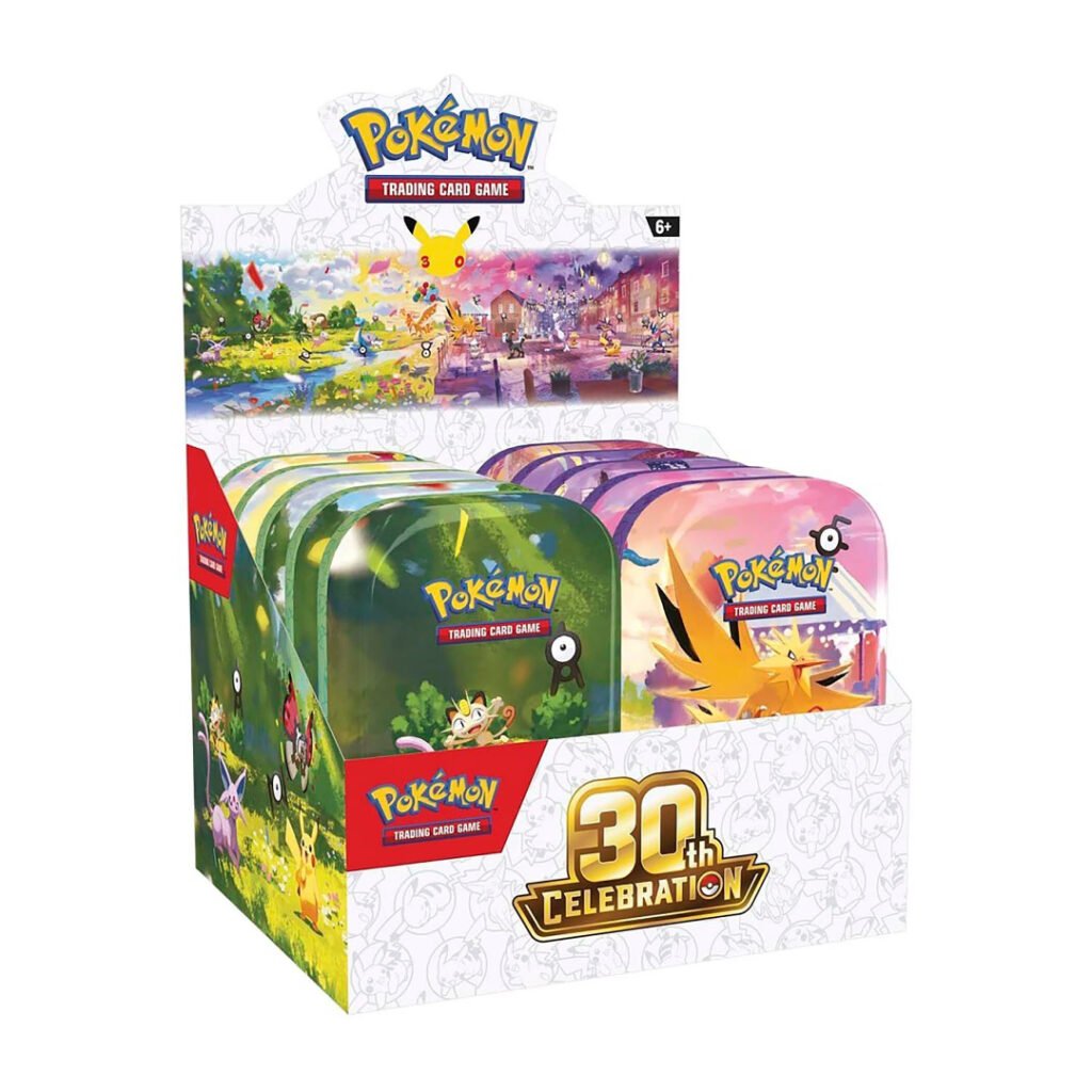 Pokemon TCG 30th Celebration Mini Tin 10-count display box