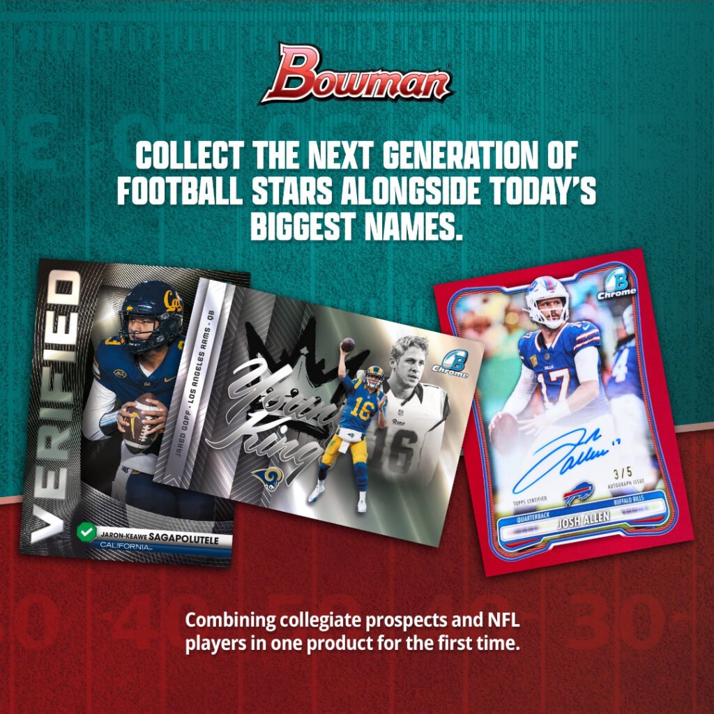 2026 Bowman Football combines collegiate prospects and NFL players