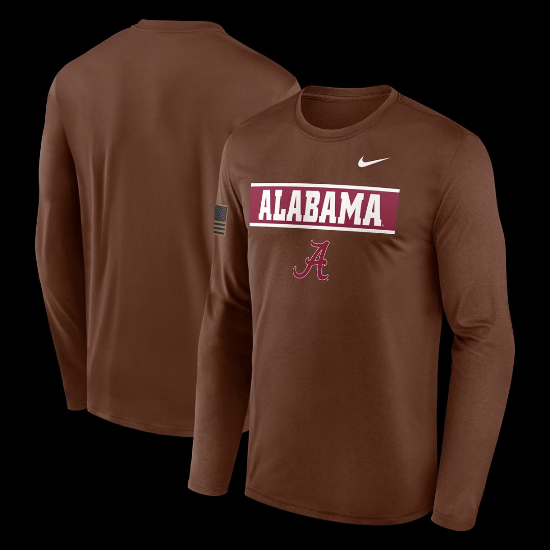 Alabama Crimson Tide Nike brown long sleeve tee