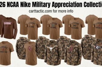 2026 NCAA Nike Military Appreciation Collection camo hoodies and brown tees for Oklahoma, Texas, Alabama, Georgia, LSU, Florida, Michigan and Ohio State