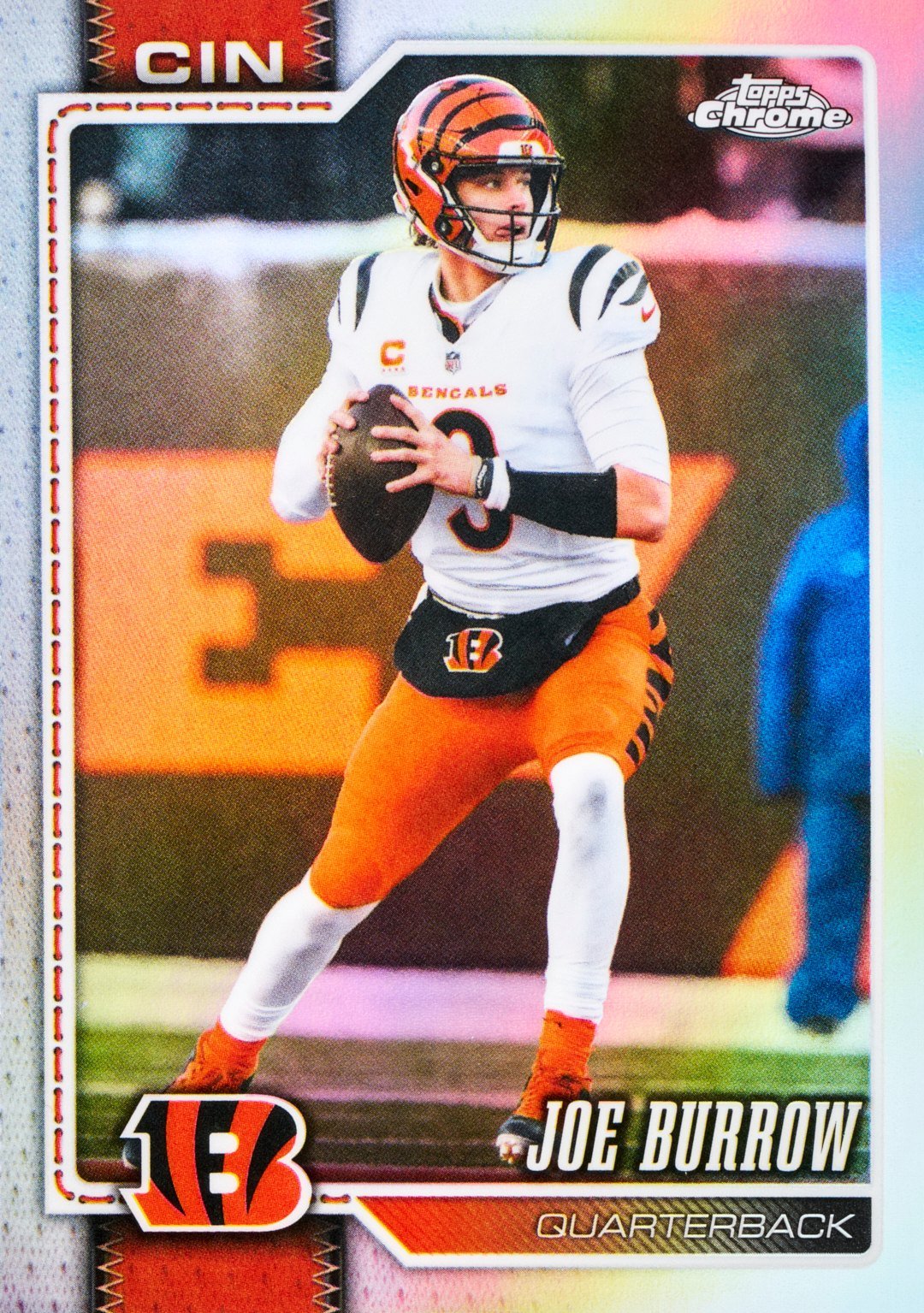 2026 Topps Chrome Football Joe Burrow Bengals refractor card