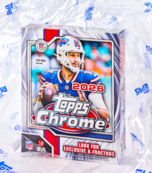 2026 Topps Chrome Football Mega box with Josh Allen on the front