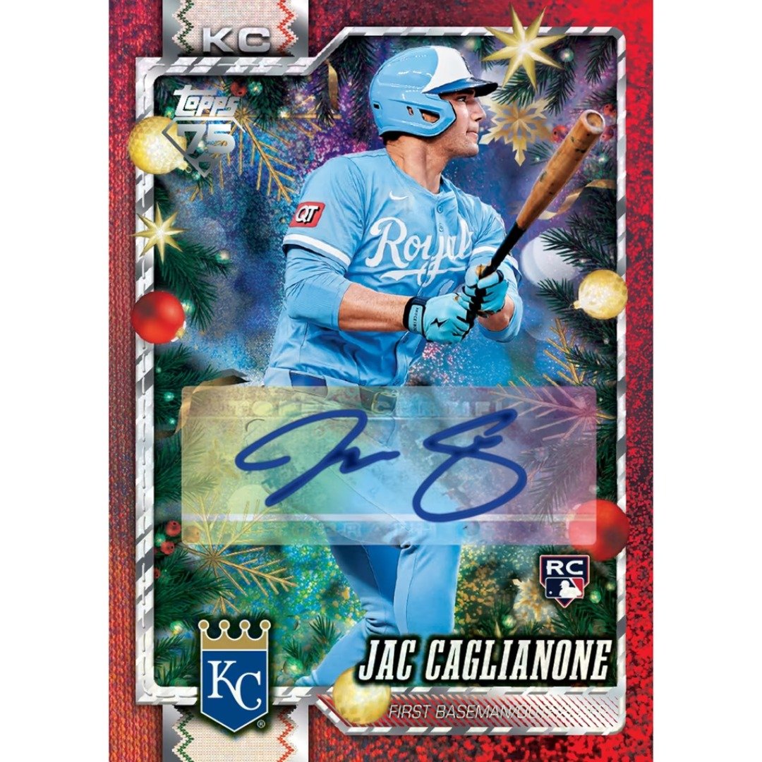 Jac Caglianone rookie autograph 2026 Topps Holiday card