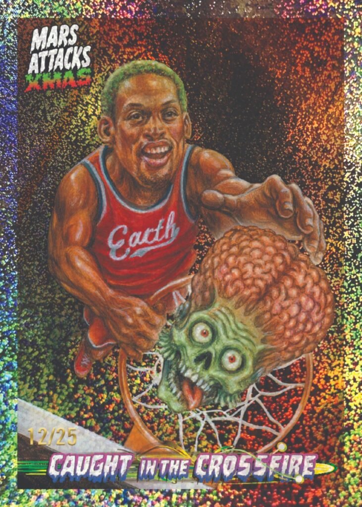 2026 Topps Mars Attacks Christmas – Caught in the Crossfire card