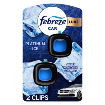 Febreze Car Air Freshener Vent Clip - Platinum Ice Scent - 0.14 fl oz/2pk at Target