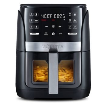 Gourmia 6qt Digital Window Air Fryer with 12 Presets & Guided Cooking Black: Stainless Steel, 1-Year Warranty at Target