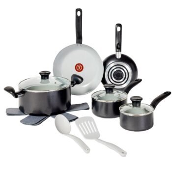 T-Fal 12pc Simply Cook Ceramic Cookware Set Black at Target