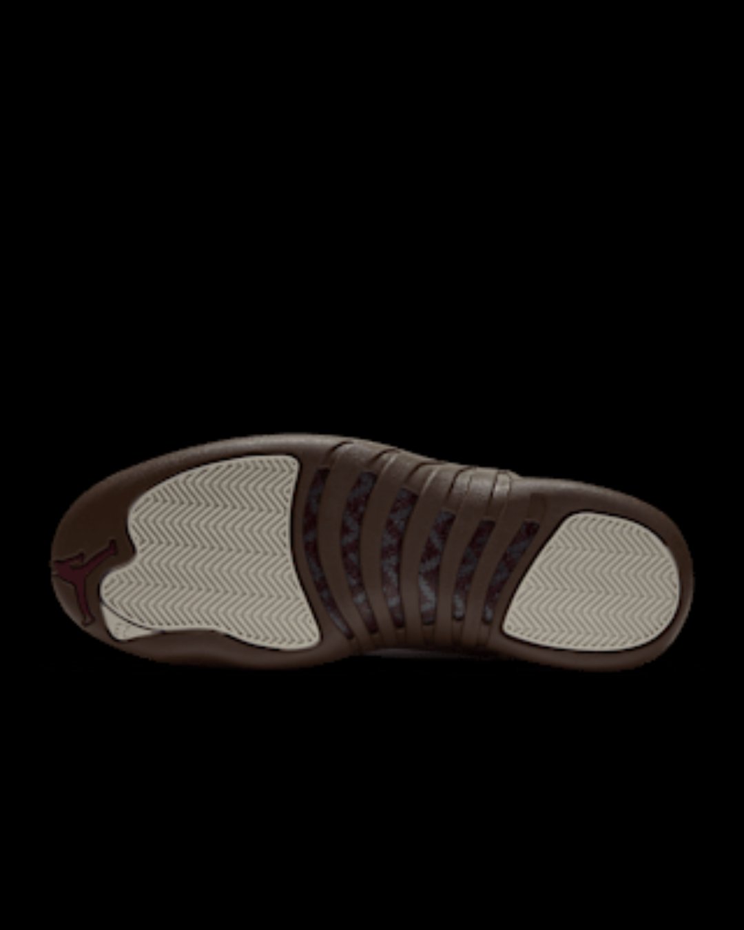Air Jordan 12 Retro Fireside outsole with herringbone traction and carbon fiber shank
