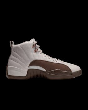 Air Jordan 12 Retro Fireside side profile in Light Orewood Brown and Cacao Wow