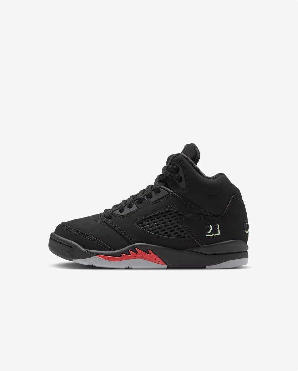 Toddler Jordan 5 Halloween in Black and Picante Red