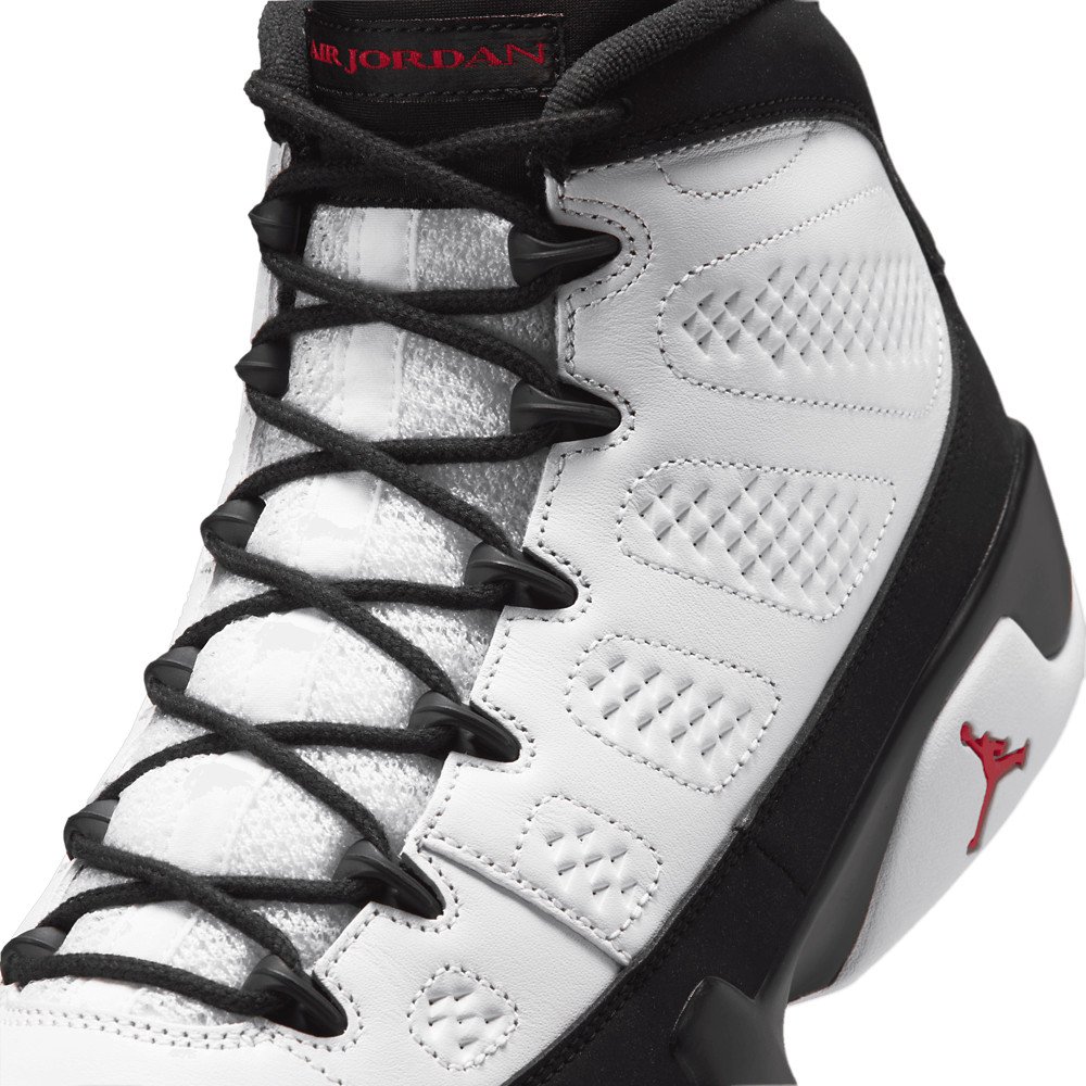 Heel detail of the Air Jordan 9 Space Jam with red 23 and Jumpman