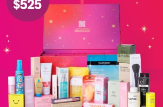 Amazon Beauty Advent Calendar 2026 open box with products — total value $525