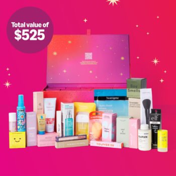 Amazon Beauty Advent Calendar 2026 open box with products — total value $525