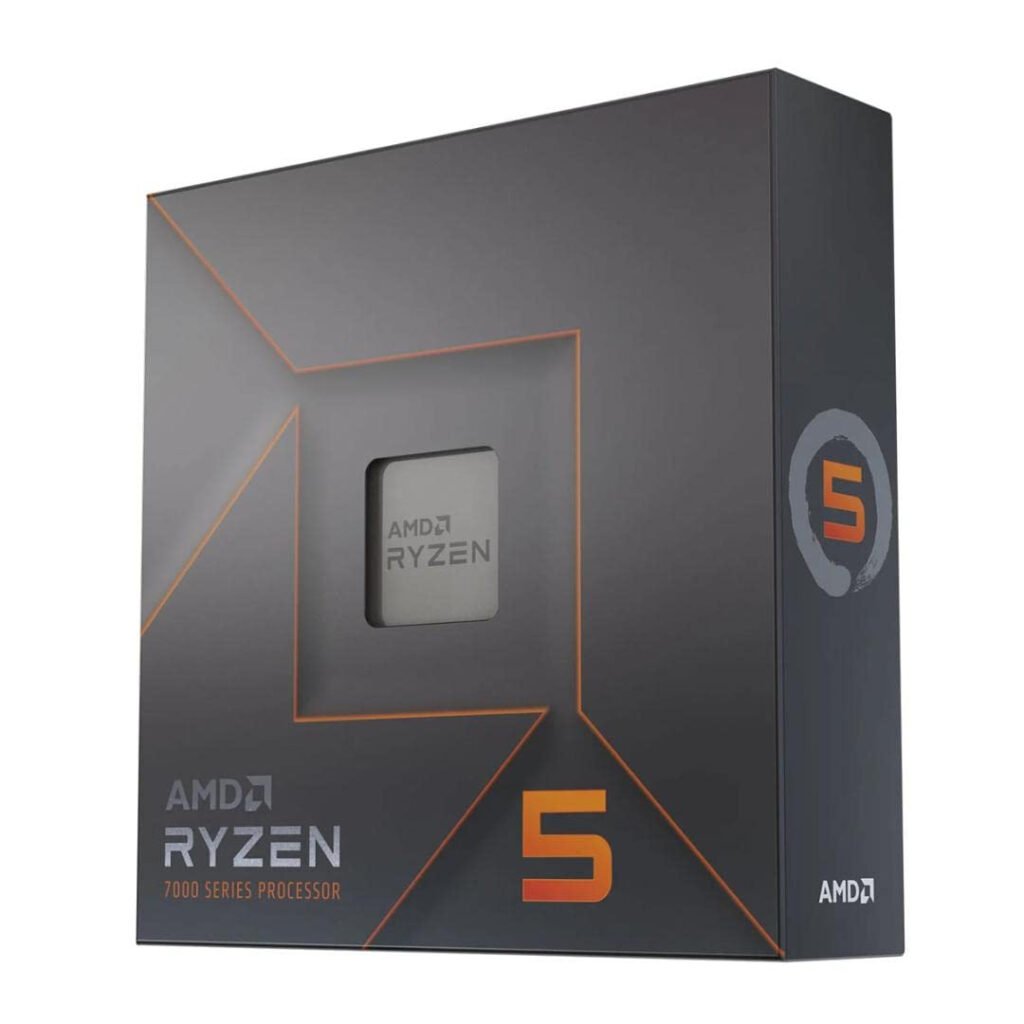 AMD Ryzen 5 7600X desktop processor retail box, angled view