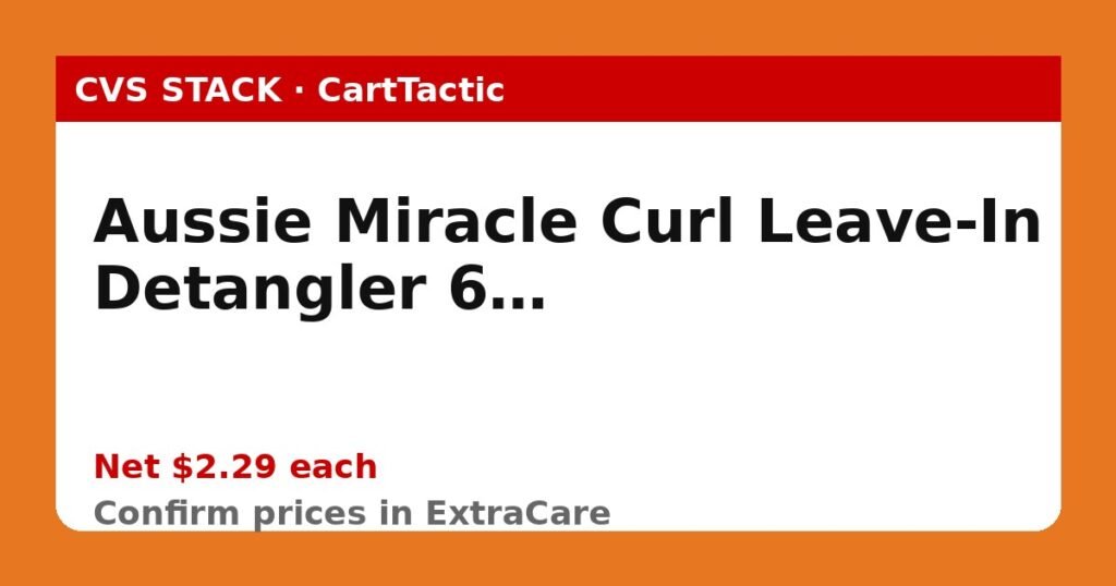 Aussie Miracle Curl Leave-In Detangler 6.7 oz (buy 2)