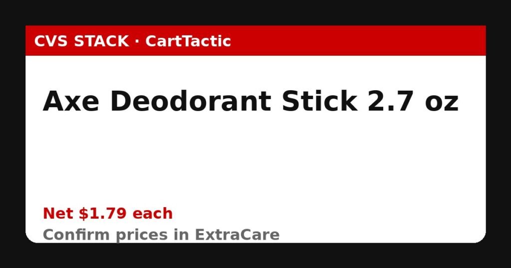 Axe Deodorant Stick 2.7 oz (buy 2)