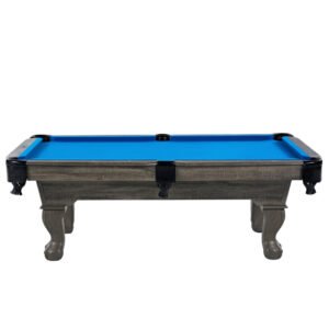 Barrington 7.5 ft pool table side view with 89-inch ball and claw legs