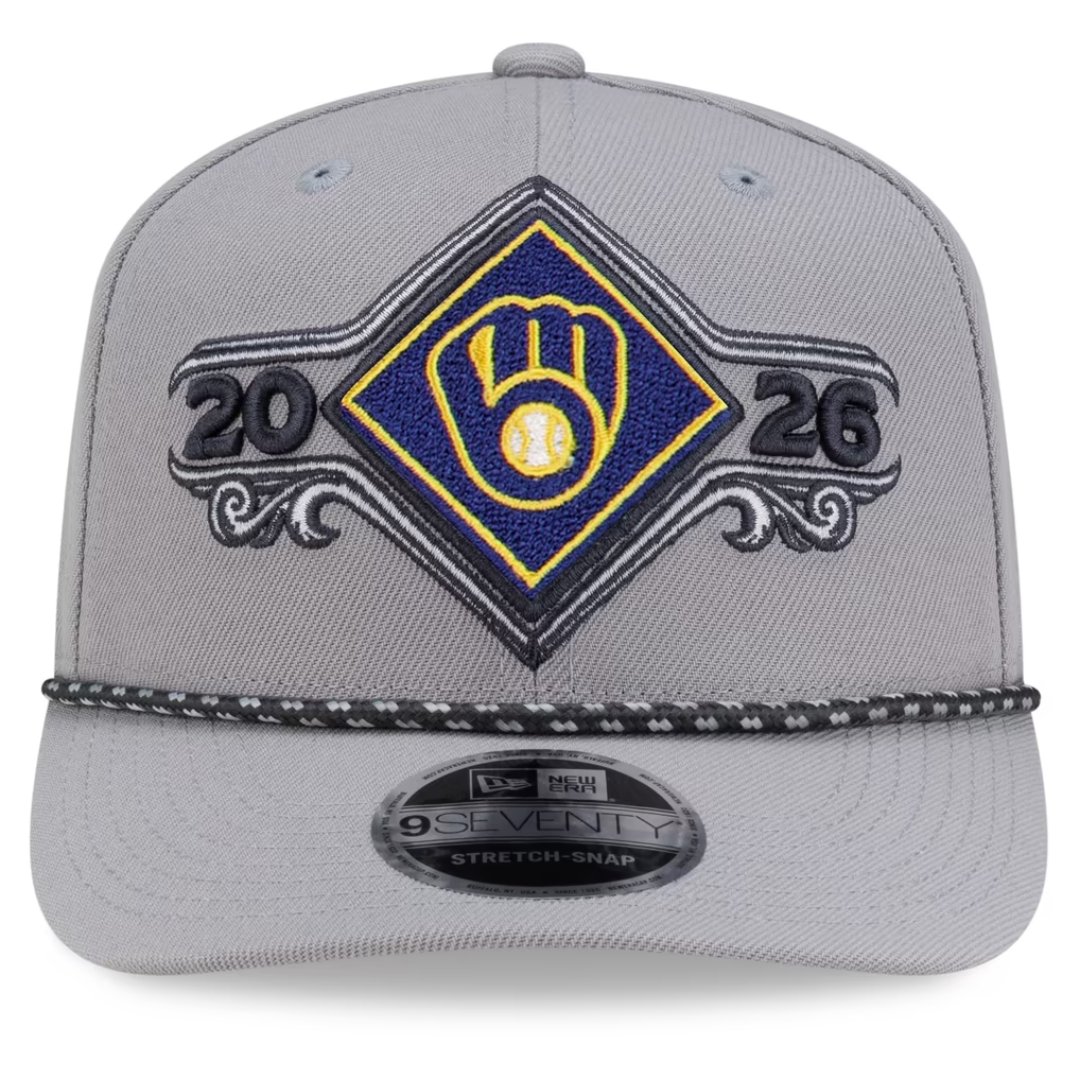 Brewers NLDS Champions locker room cap angle