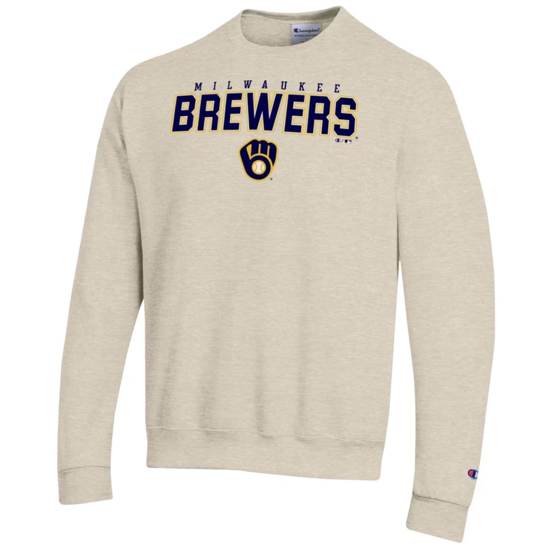 Brewers Champion Eco Powerblend oatmeal sweatshirt, front