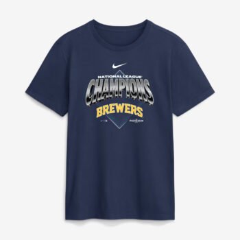 Milwaukee Brewers Nike 2026 National League Champions t-shirt in navy, front