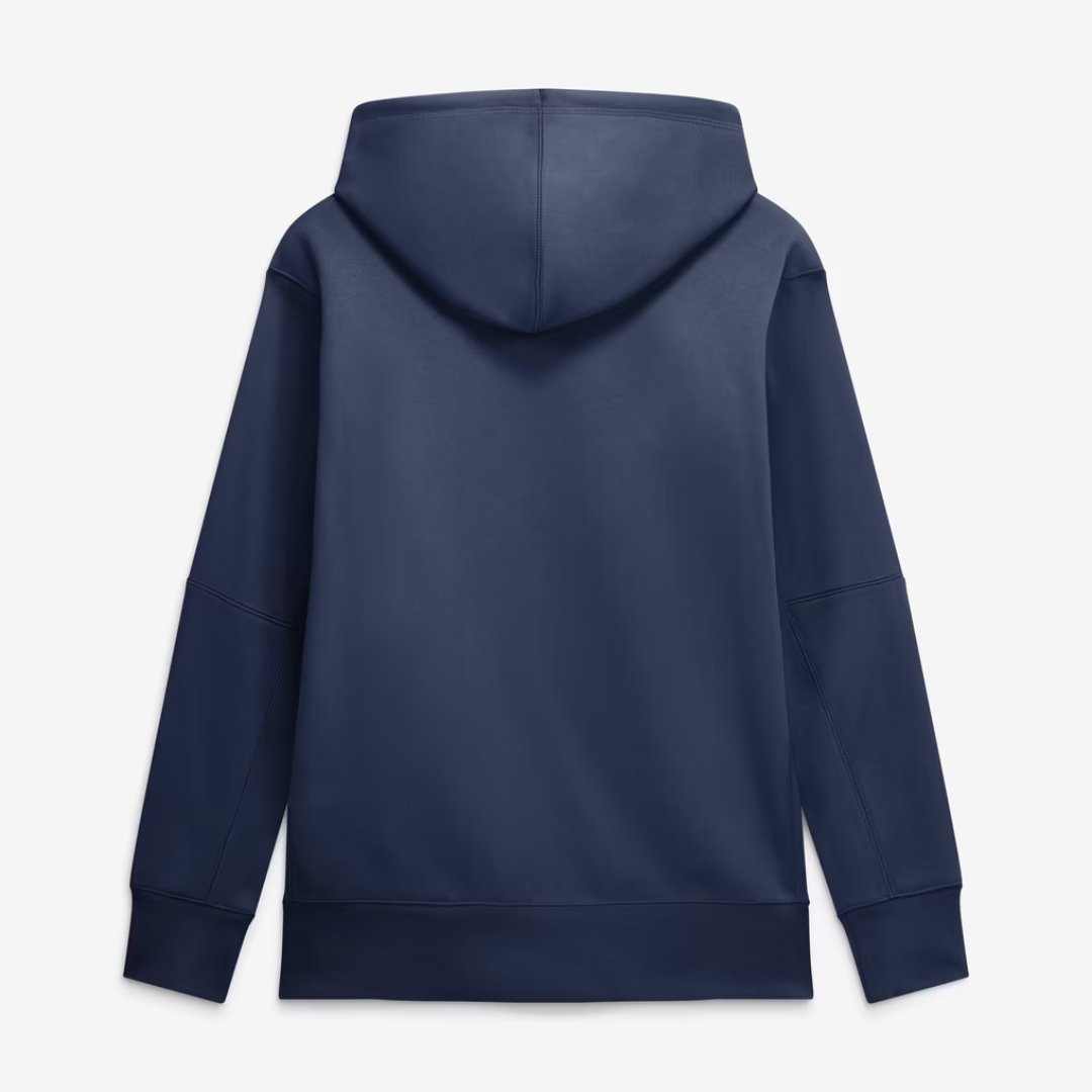 Back of the navy Brewers Nike 2026 World Series Therma Fleece hoodie