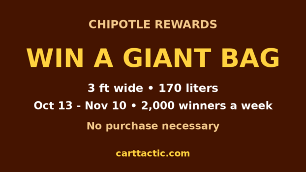 Chipotle Big Bag giveaway Oct 13 to Nov 10