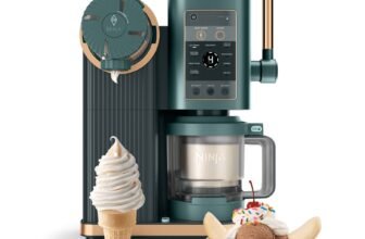 Ninja CREAMi Scoop & Swirl Soft Serve Ice Cream Machine in Golden Pine (NC701GN2)