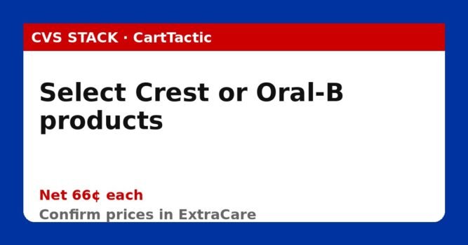 Select Crest or Oral-B products (buy 3)