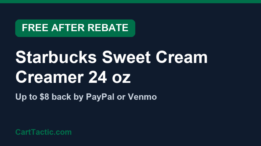 Free Starbucks Sweet Cream creamer after rebate