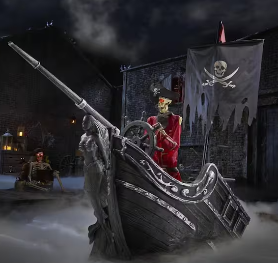 9.5 FT Dead Water Giant-Sized Animated LED Pirate Ship