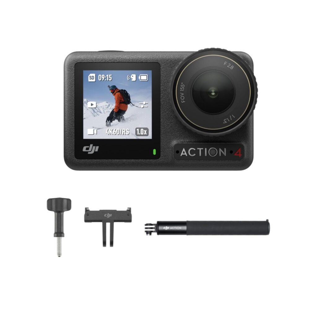 DJI Osmo Action 4 with extension rod and accessories