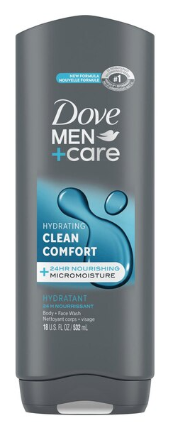 Dove Men+Care Clean Comfort Body + Face Wash 18 oz