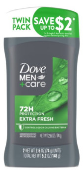 Dove Men+Care Extra Fresh Antiperspirant Twin Pack 2.6 oz