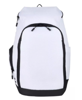 DSG Sport Backpack white black accents athletic backpack front studio