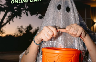 Dutch Bros limited-edition orange spiderweb Halloween bucket with windmill logo