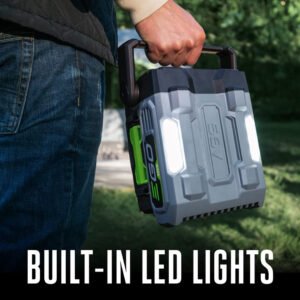 EGO Power+ 400W inverter built-in LED lights carried outdoors