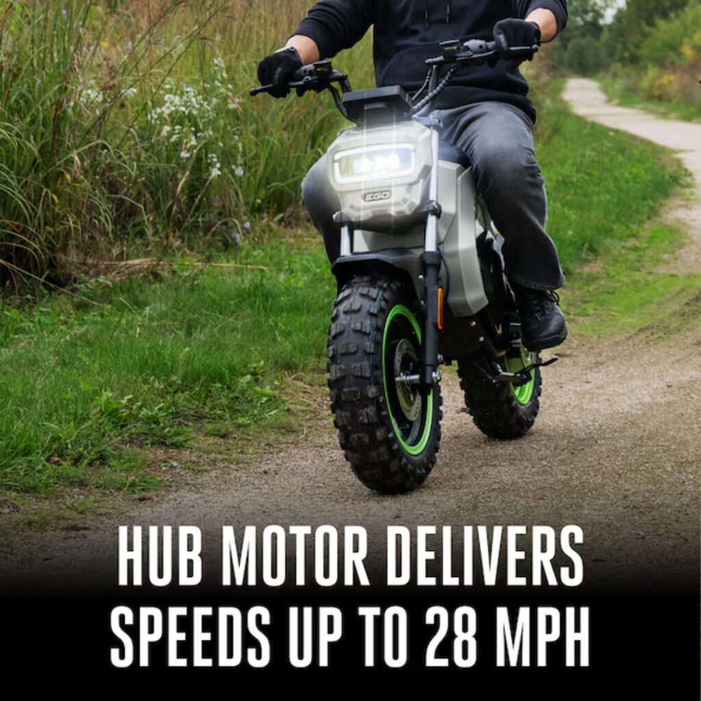 EGO POWER+ mini bike hub motor delivers speeds up to 28 mph