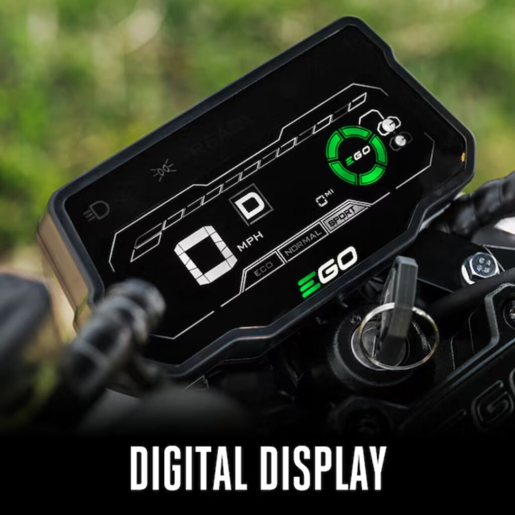 EGO POWER+ mini bike digital display with ECO NORMAL SPORT modes